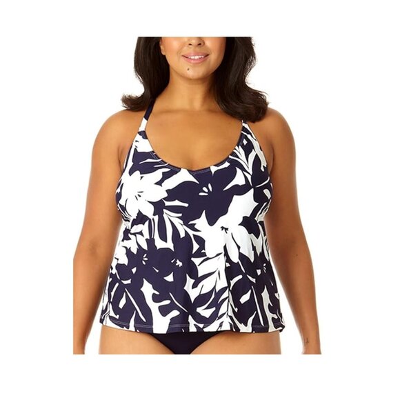 NWT Anne Cole Women's Easy Tri Tankini Top Multicolor Sizes XS-18W $80 LLL250 - Picture 2 of 7
